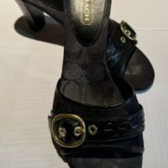 Coach Shoes Coach Black Logo Slide Sandals Size 9 Poshmark
